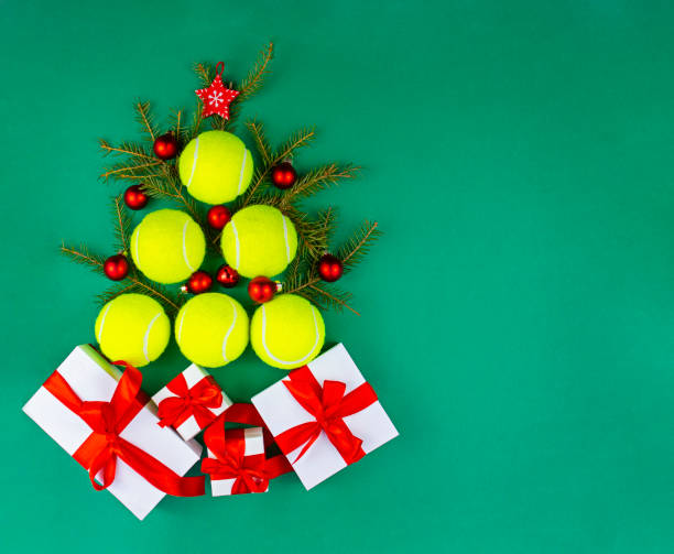 Christmas tennis tree